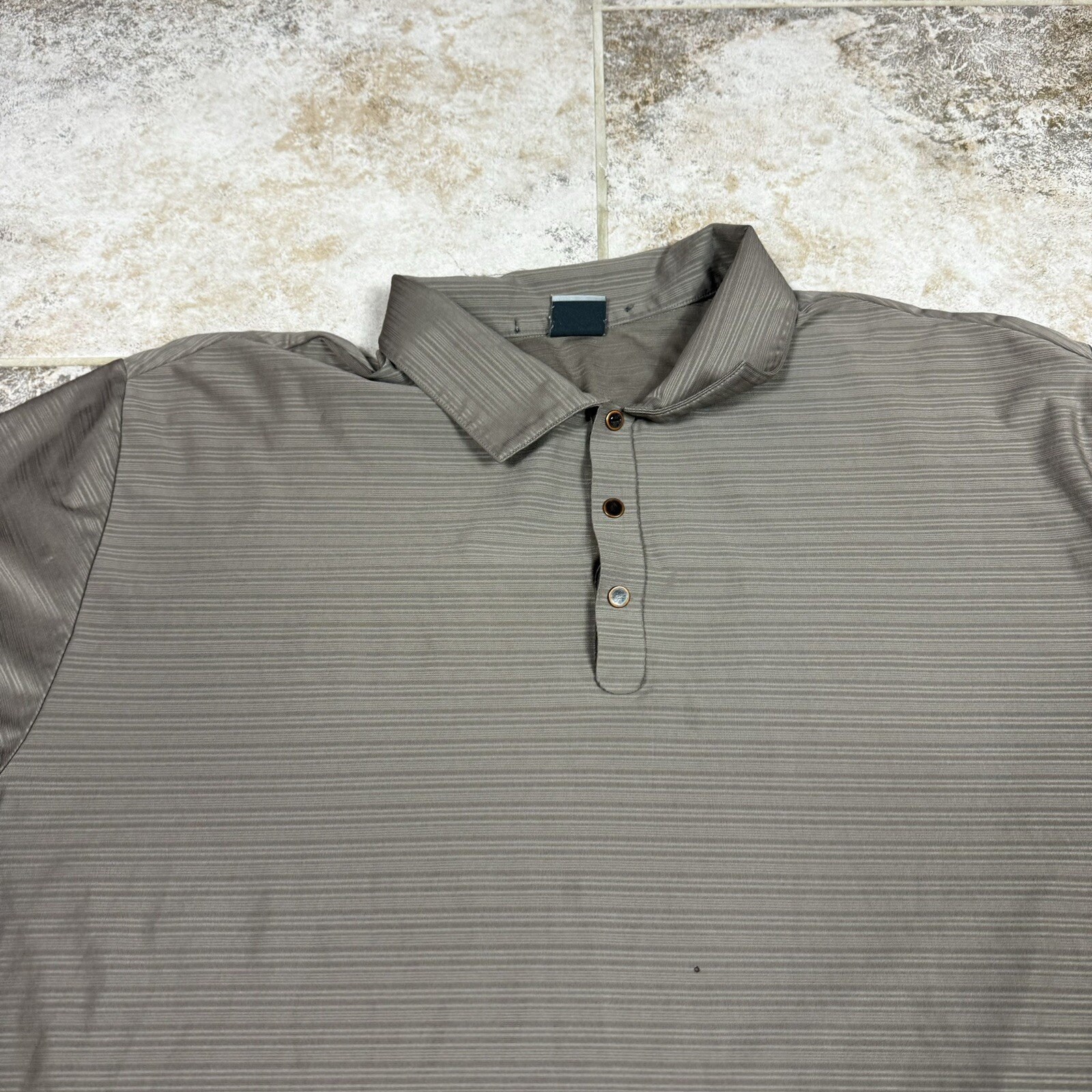 Nike Tiger Woods Collection Golf Polo Shirt Mens 2XL Brown Dri Fit Snap Up thumbnail 2