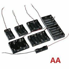 1 2 3 4 5 6 10 x AA Battery Holder Batteries Box Case Open Storage With Wire AA