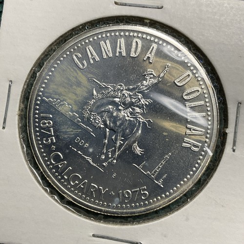 Canada 1975 Calgary Cowboy Specimen Silver Dollar Proof Condition - Picture 6 of 10