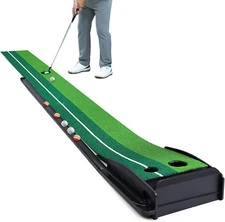 Putting Green Golf Putting Mat for Indoor, Putting Matt with Auto Ball Return, M