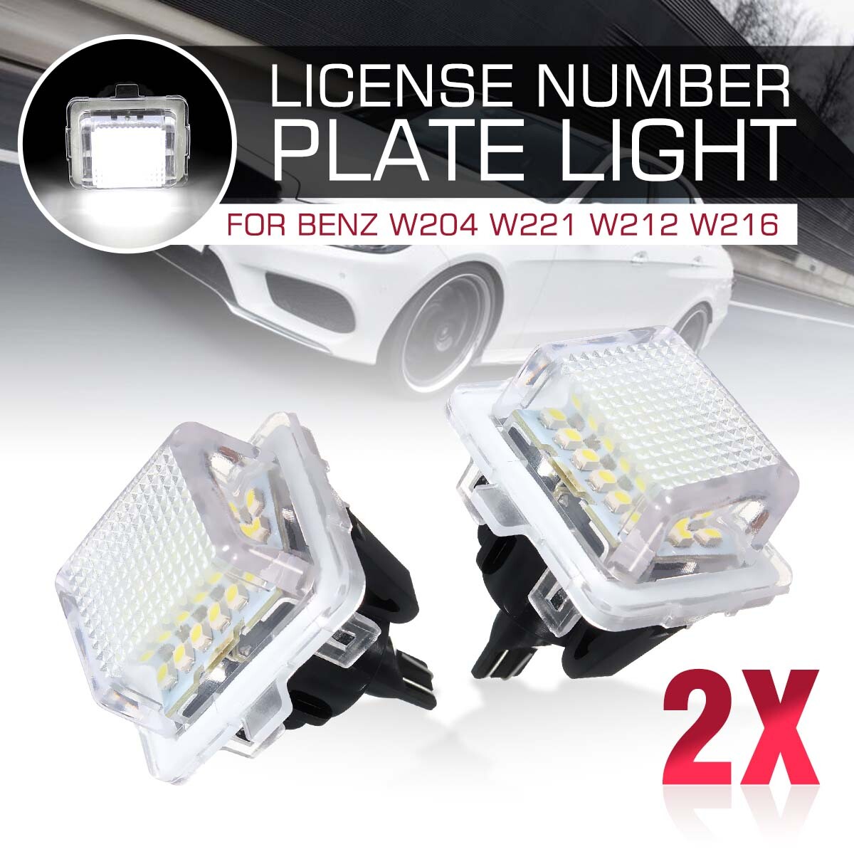 Canbus LED Numbers License Plate Light Bulbs For Mercedes Benz W204