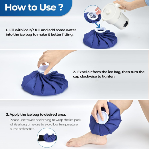 Ice Pack for Injuries Reusable: 3 Packs Ice Cold Packs Ice Bag Hot Water Hot & - Picture 7 of 12