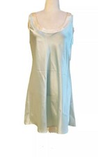 Vintage Jones New York Mint Green C Satin Silky Chemise Gown Size M