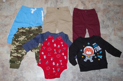 Lot 6-9 mo  BOYS Outfit Sets  CLOSE OUT 1 sweatshirt 1 bodysuit 4 pair pants