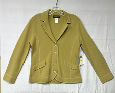 JONES NEW YORK   Light Green Heavy Knit Jacket   Petite Medium   New with Tags