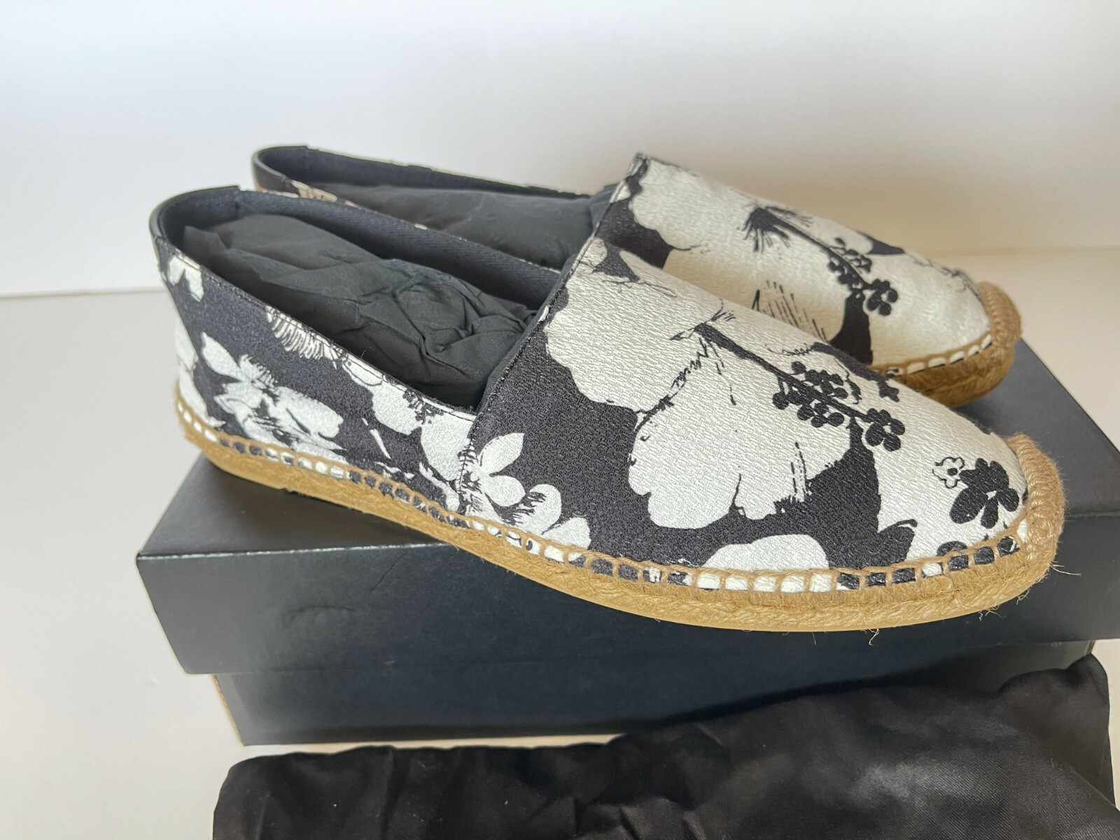 Ballerine espadrillas SAINT LAURENT YSL logo tela di ibisco Eur 42 US 12