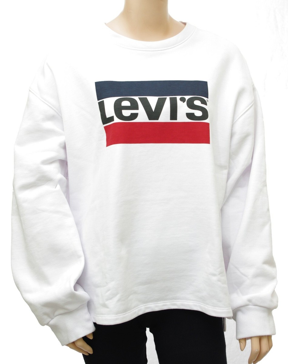 Levi's White Oversized Women's Graphic Big Sleeve Sweatshirt 57588