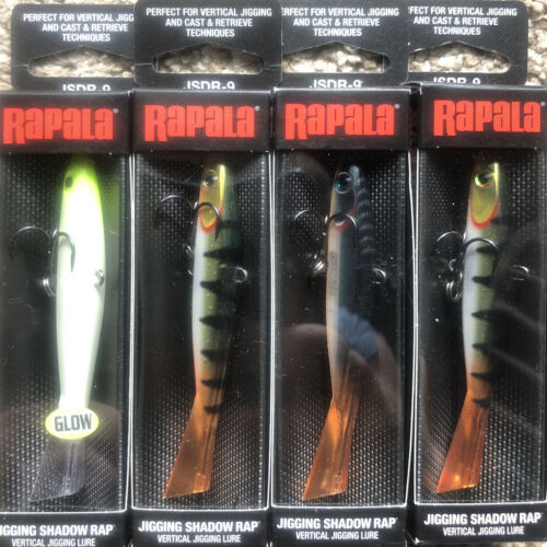 RAPALA JIGGING SHADOW RAP #9 FISHING LURE LOT OF 4 - Picture 1 of 3