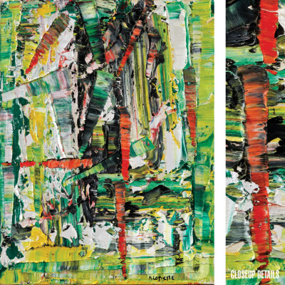 24W''x32H'' MOUSSES 1973 by JEAN-PAUL RIOPELLE -SPLATTER SPATULA CHOICES of CANVAS