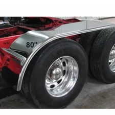 80" pair Stainless Steel Smooth Full Fenders For Peterbilt FL KW PR