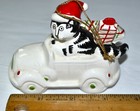 Vintage Kliban Santa Tabby CAT in Car w Gifts Christmas Ornament 1981 Volkswagen — photo 7