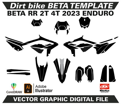BETA RR 125-450 2023 ENDURO Template 2T 4T Vector Format Ai CDR EPS M161