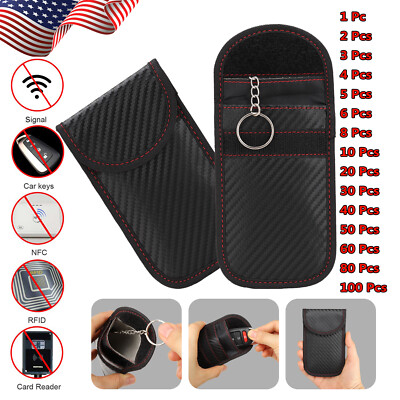 Anti-theft Car Key Fob RFID Signal Blocker Faraday Signal Blocking Pouch Bag Lot
