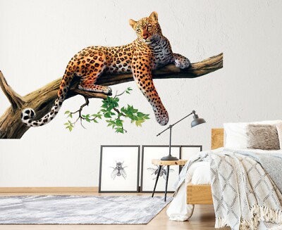 3D Baum Leopard H29 Tier Wallpaper Wandbild Poster Wandaufkleber Abziehbild Hone