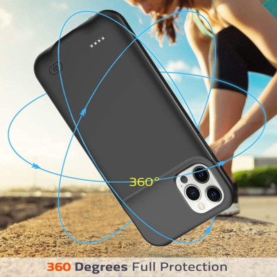 For iPhone 13/Pro Max/Mini/12/11 External Battery Charger Case Power Bank Cover