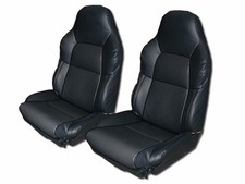 Chevy Corvette C4 Standard 1994-1996 Black Leather-like Custom Seat Covers Pair Chevy Corvette C4 Standard 1994-1996 Black Leather-like Custom Seat Covers Pair