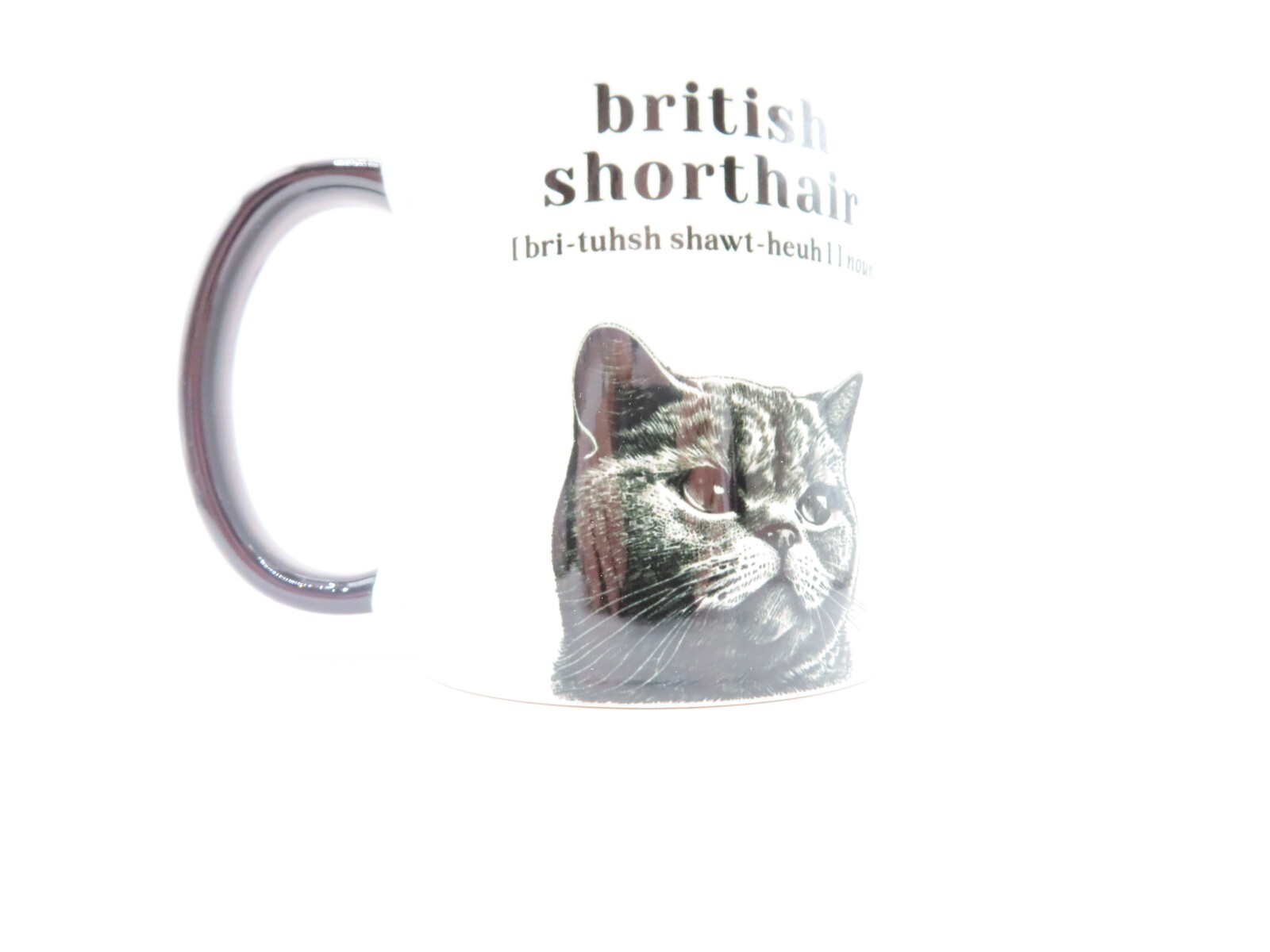 British Shorthair Cat Mug Fine China Ceramic 9.5 CM Feline Tableware  Drinks