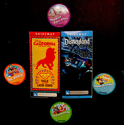 Walt Disney Theme Park Guide Maps And  (4 PIN Starter Pack)  - Birthday Visit