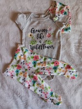 Shirt Pants 0 To 3 months Hat Baby Kiss girls baby short sleeve 3 piece outfit