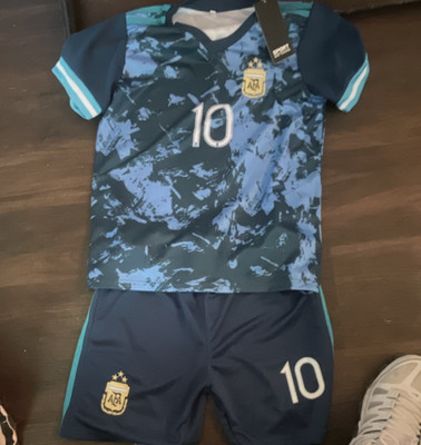 Sport Argentina Messi #10 Soccer Jersey and Shorts Set Blue Light Blue Size 26