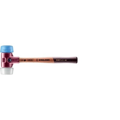 HALDER SIMPLEX Schonhammer Ø 50:40 mm TPE-soft blau / Superplastik weiß Hammer