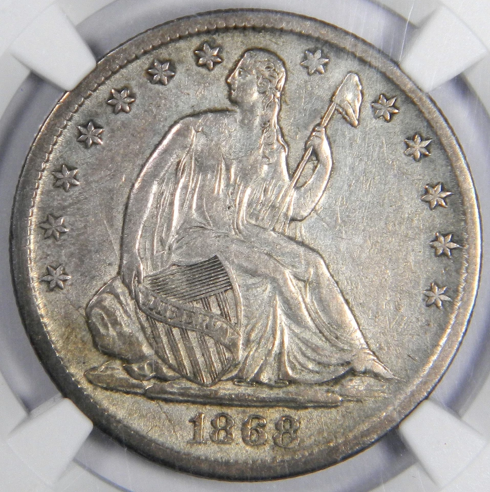 1868-S SEATED LIBERTY HALF DOLLAR ~ NGC XF45 ~ NICE AND ORIGINAL! - Image 2 of 4