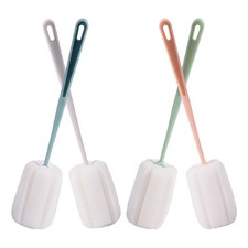 4Pcs Reusable Bottle Brush Set Long Handle Sponge Cup Cleaner Assorted Colors