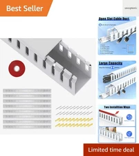 Open Slot Wiring Raceway Cable Duct, 123In Cable Management Channel Cord Track,