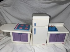 LITTLE TIKES MY SIZE DOLLHOUSE SINK STOVE REFRIGERATOR SET LOT FREE SHIPPING
