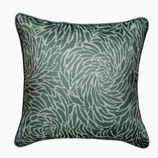 Blue Decorative Throw Pillow Cover, 16"x16" Silk Cushion - Soft Whirlpool