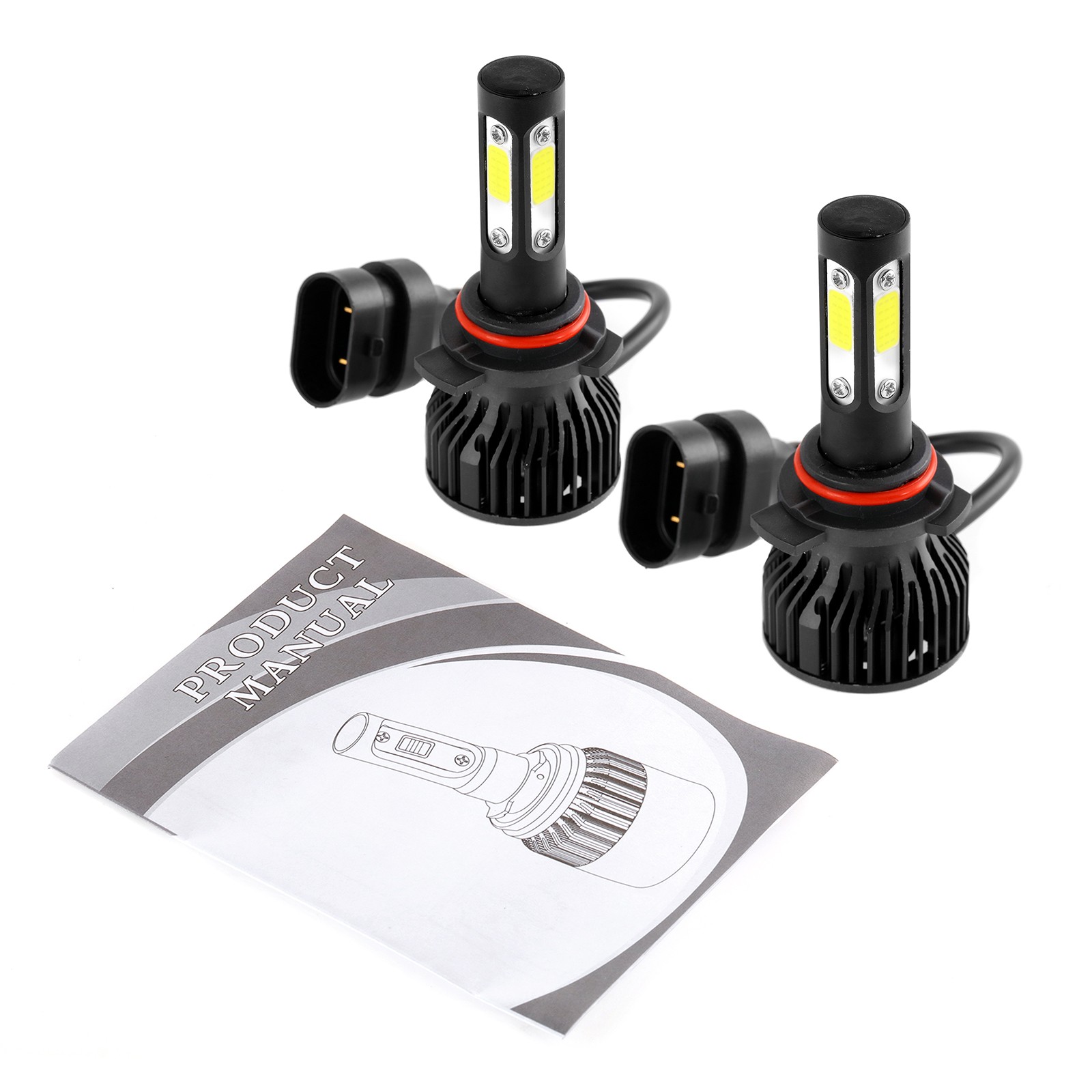 Pair 9012 HIR2 LED Headlight Kit Bulb High Low Beam White 1000000LM Super Bright