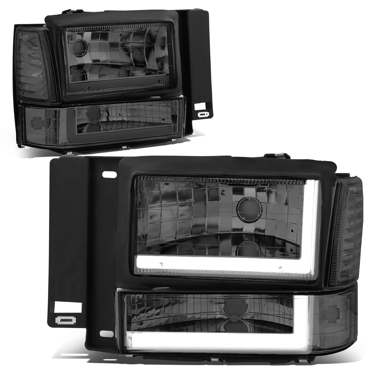 91-94 Ford Explorer LED DRL Headlights with Smoked Corner Lamps