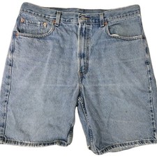 Vintage Levis 505 Denim Shorts Mens 36 Reg Fit Jeans Light Blue Y2K Jorts Vtg