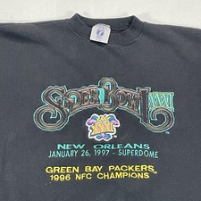 Vintage Green Bay Packers Sweatshirt Mens XL Black NFL Super Bowl XXXI Logo 7
