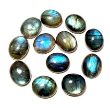 AAA Natural Labradorite Oval Flat Back Loose Cabochon Gemstone 3X5MM - 12X16MM
