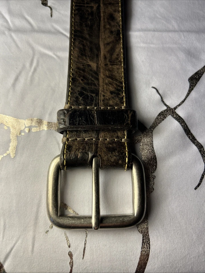 "Cinturón Martin Dingman Importado Grano de Cocodrilo Sillín Cuero Hecho a Mano en EE. UU. 34""" Foto 2 de 4