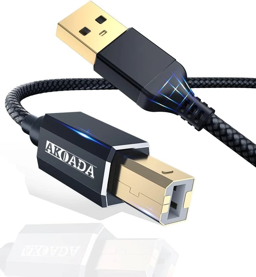 20FT USB 2.0 Male to Male Printer Scanner Cable - Ultimate Compatibility - Image 3 of 4