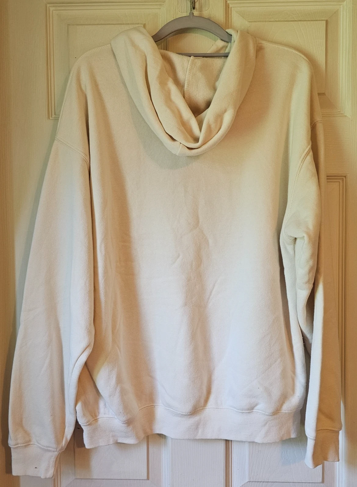 OFF WHITE Felpa con cappuccio e zip intera panna pile Disney and Friends donna super morbida taglia large