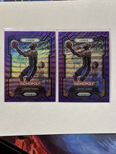 Lot Of 2 Lebron James 2023-24 Panini Prizm Monopoly Purple Wave Lakers #40