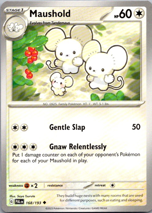 Maushold 168/193 Uncommon Paldea Evolved Pokemon Near Mint