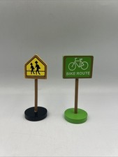 Thomas  Friends Wooden Traffic Signs, 2 Pieces - Crosswalk  Bike Route