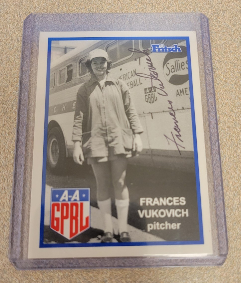 FRANCES VUKOVICH SIGNED 1995 FRITSCH AAGPBL BASEBALL CARD AUTOGRAPH AUTO #210