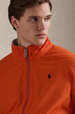 Polo Ralph Lauren Men's Raglan Sleeve Jacket College Orange Fleece