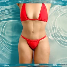 Red Women Swimming Set Size S