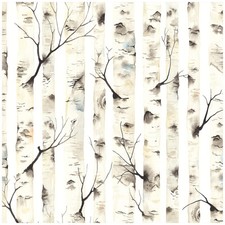 Peel and Stick Forest Wallpaper Birch Tree Mural White/Beige/Grey Removable f...