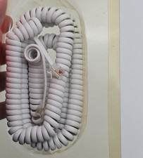 25 Foot Modular Coiled Telephone Handset White Stretchable Cord Repalcement
