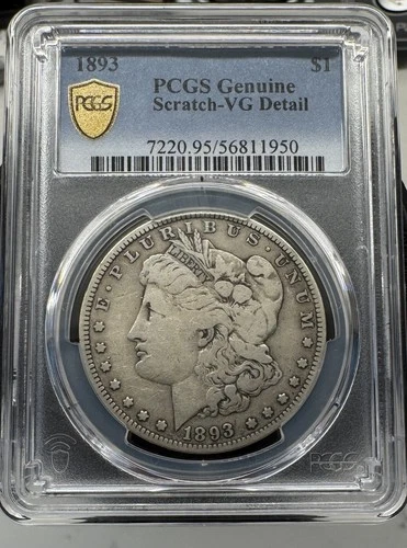 1893 - PCGS VG Details - Morgan Silver Dollar - 90% Silver - Key Date/Year Coin