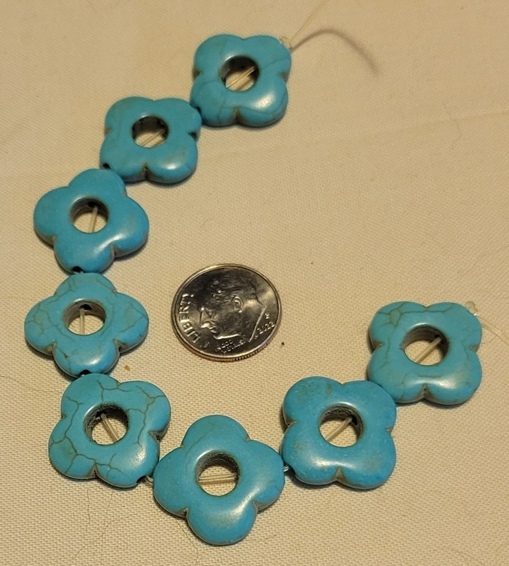 L811  20mm howlite flower beads.  will combine lots to save on shipping. 