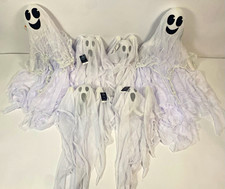 Lot of 6 Ashland Hanging Ghost Decor Halloween White Fabric Prop