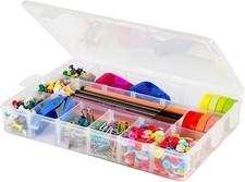 18 Grids Plastic Organizer Box with Dividers, Clear Compartment Container Storag